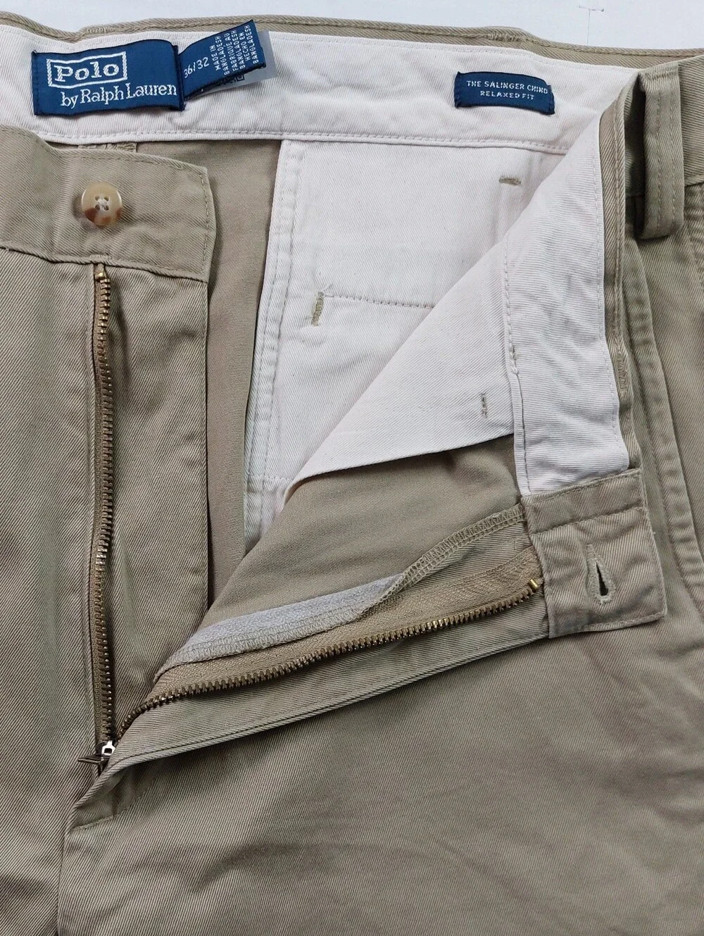 Polo Ralph Lauren The Salinger Chino Pants Mens 36(38)x32 Khaki Heritage NWT